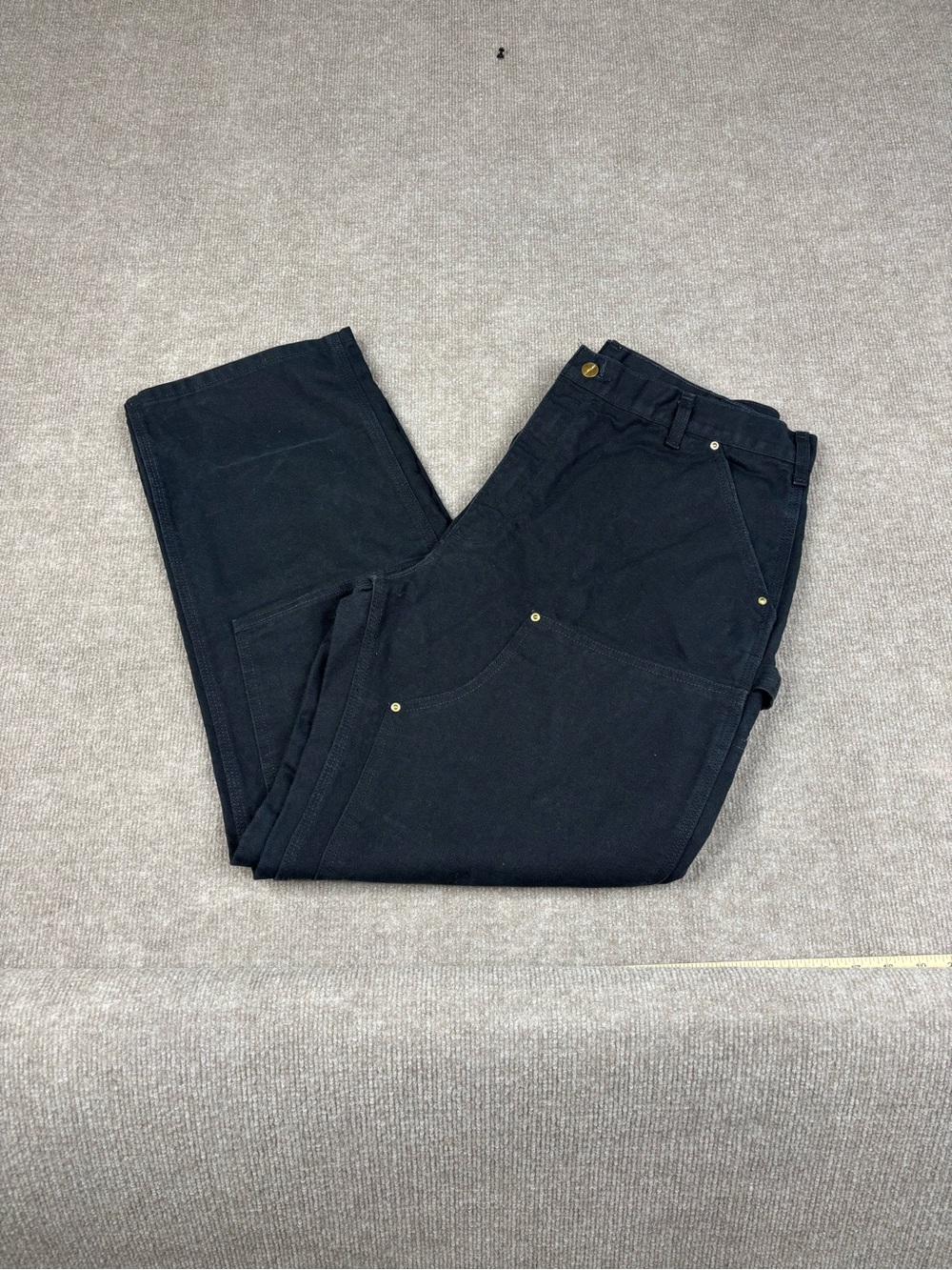 Carhartt Double Knee Canvas Carpenter Pants 38x32 B01 BLK Black Workwear Outdoor